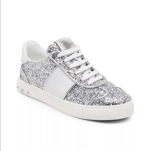 Valentino Garavani Rockstud Sneakers - Silver Glitter